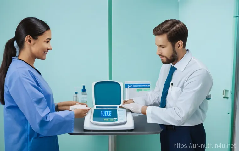 영양사 실기시험 채점 기준 - **Prompt 2: Explaining a Personalized Diet Plan**
    "A friendly dietitian, wearing a clean, profes...