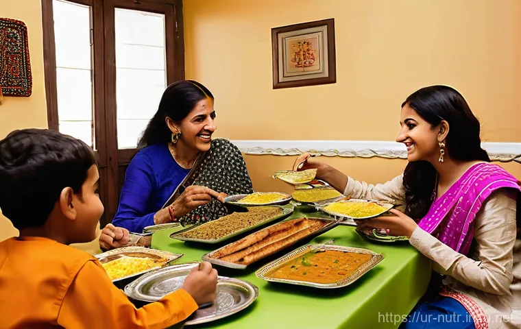 영양사 실무에서 자주 쓰는 이론 - **Prompt 1: A Balanced Family Meal in a Pakistani Home**
A happy, multi-generational Pakistani f... 영양사 실무에서 자주 쓰는 이론 - **Prompt 1: A Balanced Family Meal in a Pakistani Home**
A happy, multi-generational Pakistani f...