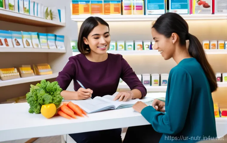 영양사 실무 관련 도서 추천 - **Prompt:** A professional and compassionate female nutritionist, dressed in a modest tunic and trou...