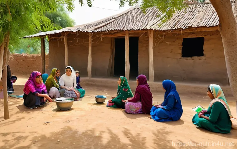 영양사로서 리더십 발휘하기 - **Prompt:** "A warm and inviting scene in a rural Pakistani village. A compassionate female nutritio...