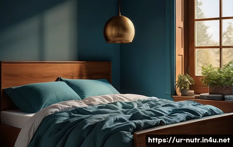 영양사와 최신 식단 트렌드 - **Panel A (Sleep):** A serene bedroom scene where a young adult, gender ambiguous, is peacefully asl...